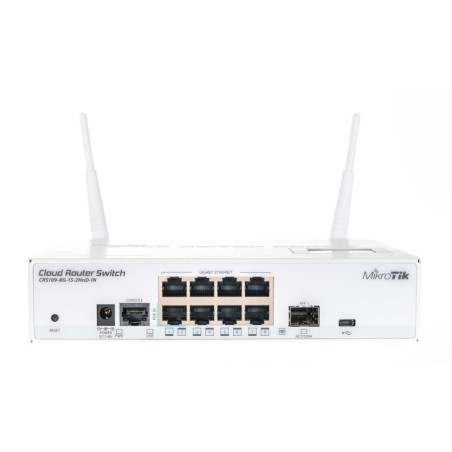 MIKROTIK CLOUD ROUTER SWITCH CRS109-8G-1S-2HnD-IN , 8xLAN, 1xSFP, 2,4Ghz RouterOS Lv.5