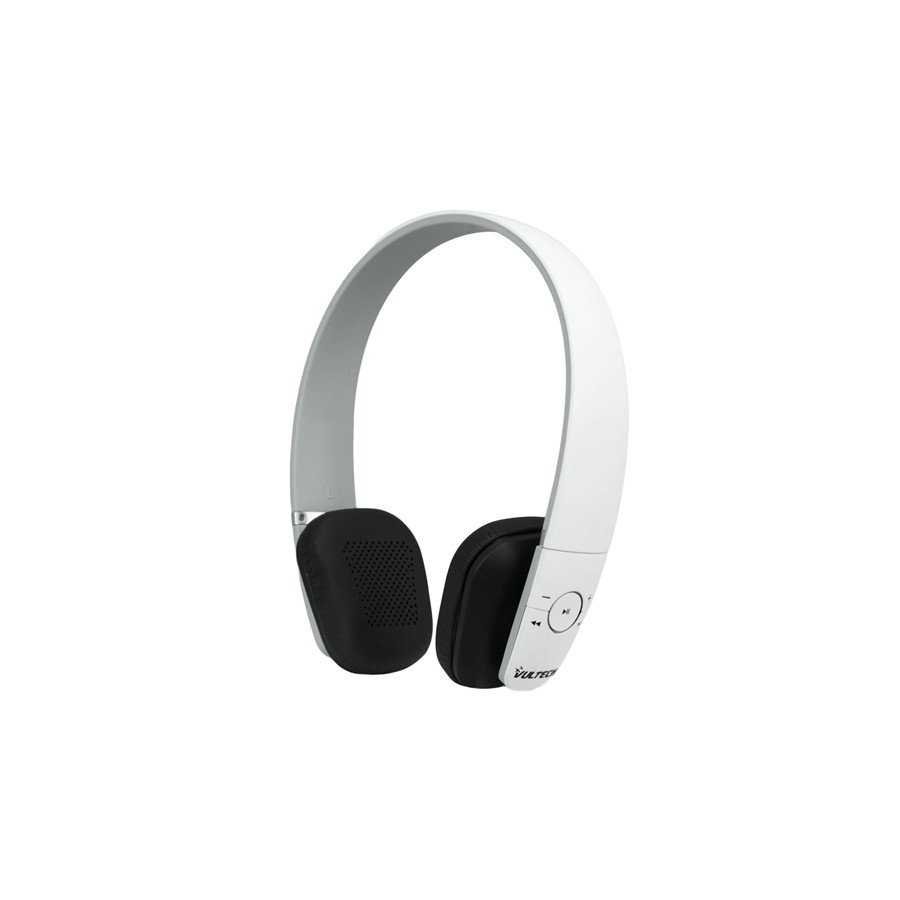 VULTECH CUFFIE HEADSET BLUETOOTH V4.0 STEREO SUPER BASS BIANCHE CON MICROFONO