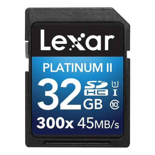 LEXAR MEMORY CARD SD 32GB C10 PLATINUM II 300X