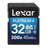 LEXAR MEMORY CARD SD 32GB C10 PLATINUM II 300X