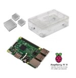 Raspberry Pi 3  + Contenitore Case clear + dissipatori Kit (E11)