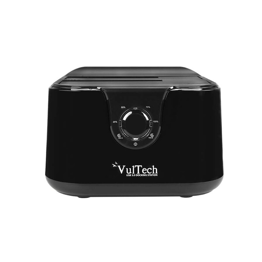 VULTECH DOCKING STATION USB 3.0 - SUPPORTA 2 HDD SATA - TASTO CLONE - COLORE NERO - DK-USB3N
