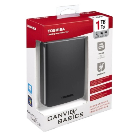 HARD DISK HDD ESTERNO 1TB 2,5" USB 3.0 TOSHIBA CANVIO BASIC HDTB310EK3AA NERO