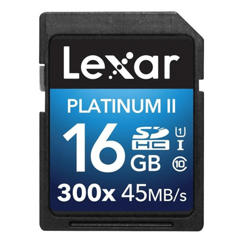 LEXAR MEMORY CARD SD 16GB C10 PLATINUM II 300X