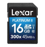 LEXAR MEMORY CARD SD 16GB C10 PLATINUM II 300X