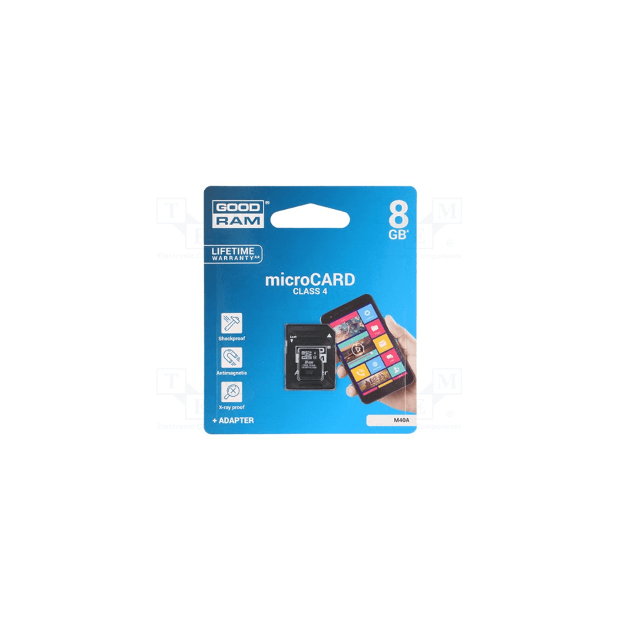 MICROSD 8GB C4 CON ADATTATORE GOODRAM M40A-0080R11