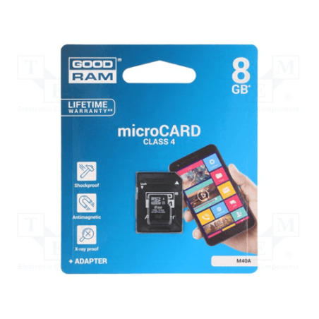 MICROSD 8GB C4 CON ADATTATORE GOODRAM M40A-0080R11
