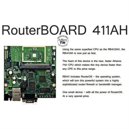 MIKROTIK ROUTERBOARD RB411AH, 1xLAN, 1xmPCI, RouterOS Lv.4