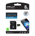 MEMORY CARD MICROSD 8GB C10 PNY SDU8GBPER50-EF CON ADATTATORE SD