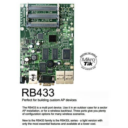 MIKROTIK ROUTERBOARD RB433, 3xLAN, 3xmPCI, RouterOS Lv.4