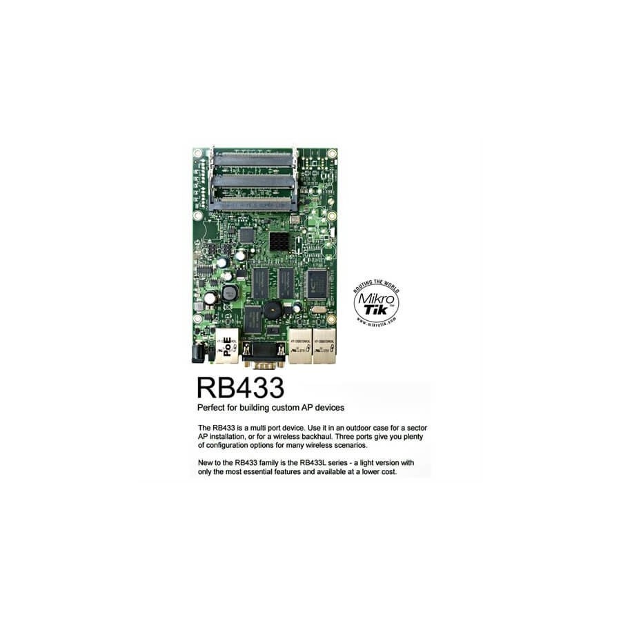 MIKROTIK ROUTERBOARD RB433, 3xLAN, 3xmPCI, RouterOS Lv.4