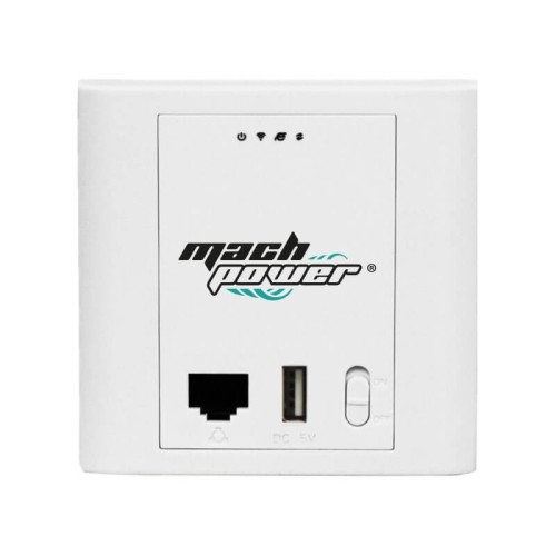 MACH POWER IN-WALL ACCESS POINT 802.11N 2,4GHZ, 300MBPS, POE 24V, 2*WAN/LAN PORT, 1*USB2,0 5V/1A PORT, 15DBI ANTENNA, AC CONTROL