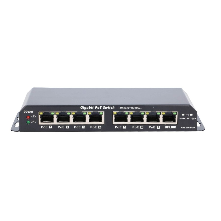 EXTRALINK KRATOS GIGABIT POE SWITCH 8-7 PORT 24V 60W WITH POWER ADAPTER 24V 2.5A EX-1025