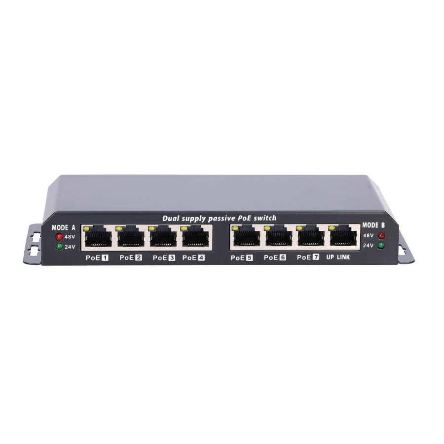 EXTRALINK POE SWITCH 8-7 PORT 24V 90W WITH POWER ADAPTER 24V 2.5A EX-2053