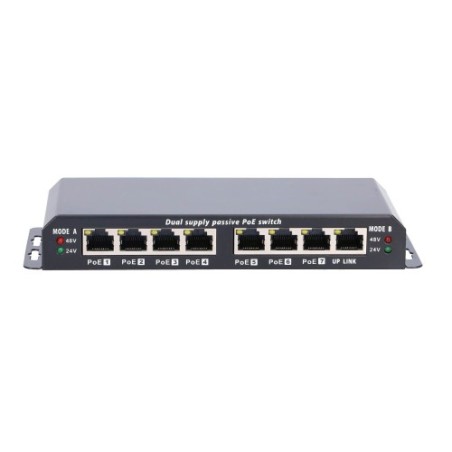 EXTRALINK POE SWITCH 8-7 PORT 24V 90W WITH POWER ADAPTER 24V 2.5A EX-2053
