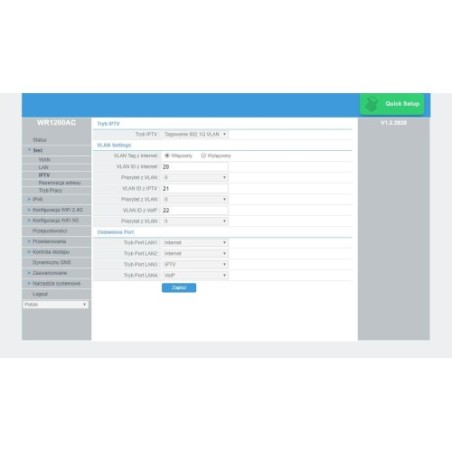 UPLINK WR1200AC WIRELESS DUAL-BAND AC ROUTER, 1200 MB/S, 5X GE