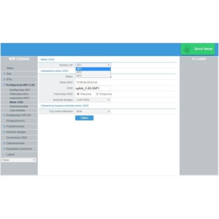 UPLINK WR1200AC WIRELESS DUAL-BAND AC ROUTER, 1200 MB/S, 5X GE