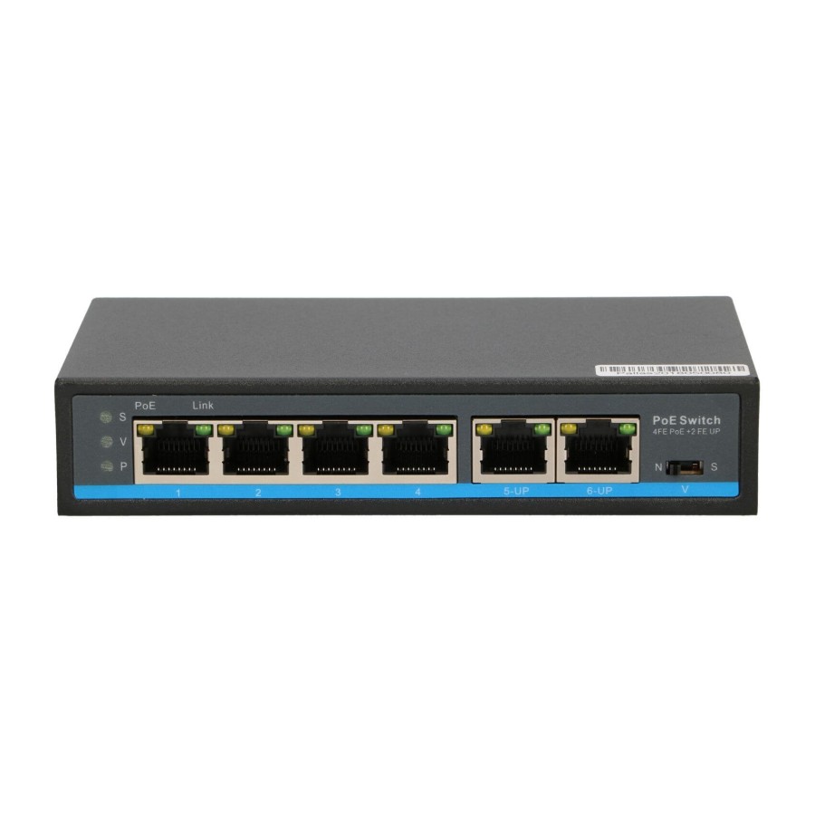 EXTRALINK PALLAS V2 EX-SF1005P 4 PORT POE SWITCH + 2X UPLINK RJ45 65W 250M POE LONG RANGE EX-12714