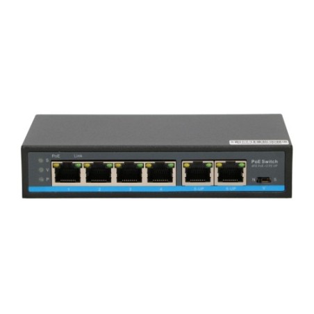 EXTRALINK PALLAS V2 EX-SF1005P 4 PORT POE SWITCH + 2X UPLINK RJ45 65W 250M POE LONG RANGE EX-12714