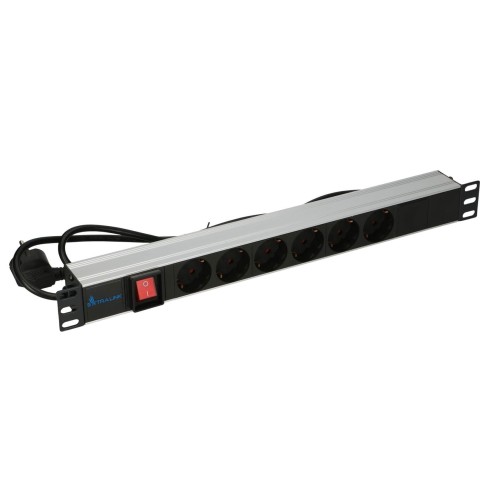 EXTRALINK 19" 1U 6 SOCKET EU TYPE POWER PDU WITH SWITCH PDU 6-EU EX-8703