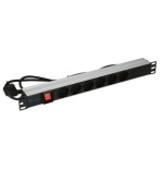 EXTRALINK 19" 1U 6 SOCKET EU TYPE POWER PDU WITH SWITCH PDU 6-EU EX-8703