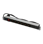EXTRALINK 19" 1U 6 SOCKET EU TYPE POWER PDU WITH SWITCH PDU 6-EU EX-8703