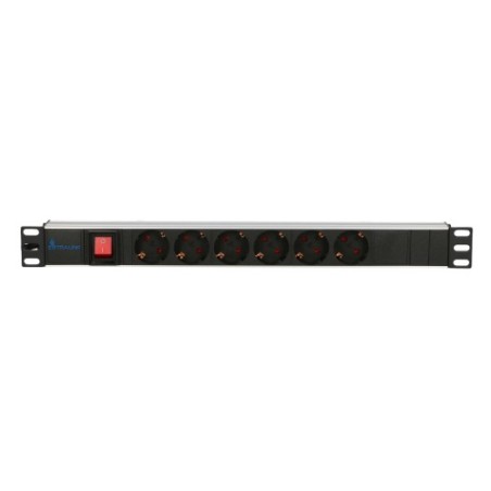 EXTRALINK 19" 1U 6 SOCKET EU TYPE POWER PDU WITH SWITCH PDU 6-EU EX-8703