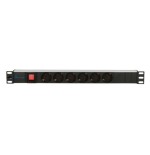 EXTRALINK 19" 1U 6 SOCKET EU TYPE POWER PDU WITH SWITCH PDU 6-EU EX-8703