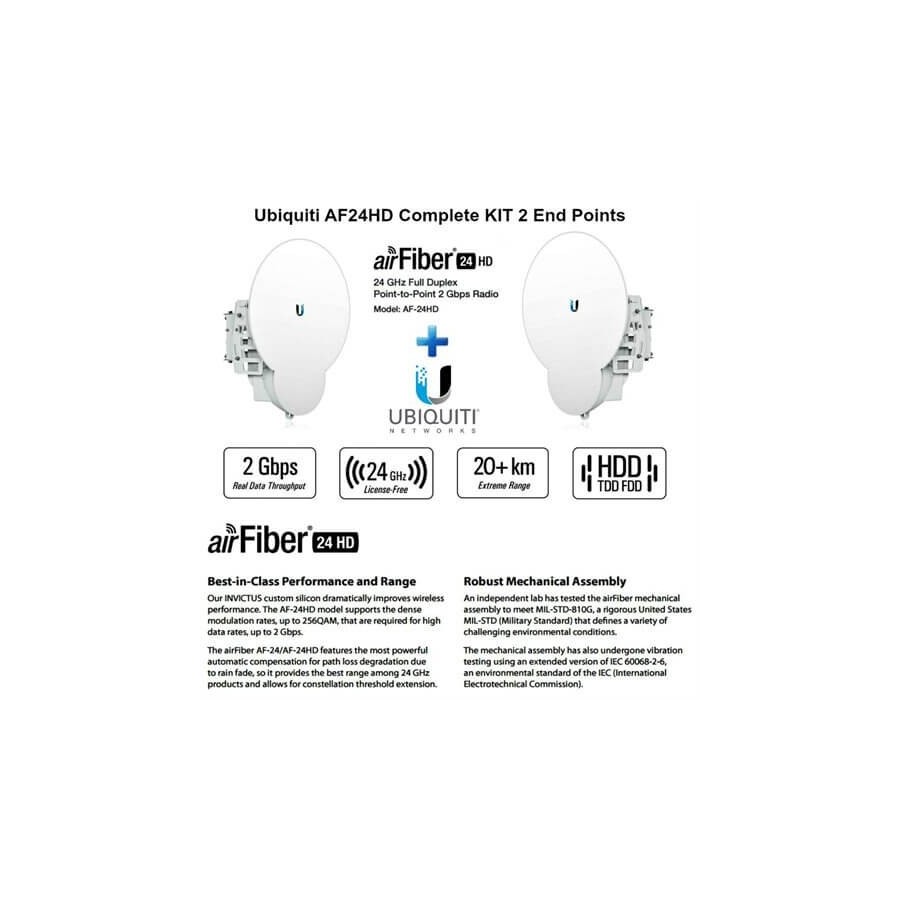 AirFiber 24-HD, 2Gbps+ 24GHz AF24HD X 2 UNITS KIT
