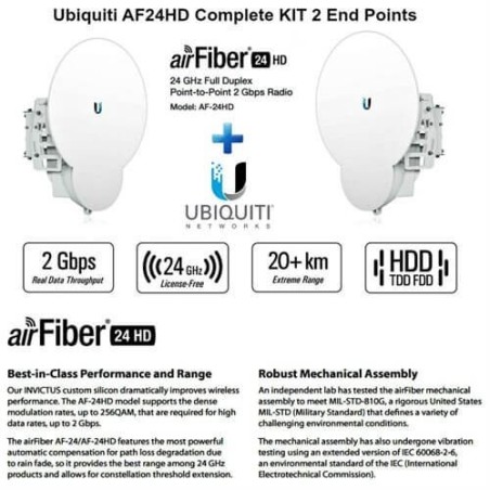 AirFiber 24-HD, 2Gbps+ 24GHz AF24HD X 2 UNITS KIT