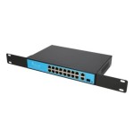 EXTRALINK VIRTUS VER.2 16XFE, 2XGE, 1XSFP, 16XPOE, 250M POE, FAST ETHERNET UNMANAGED 802.3AF/AT POE SWITCH, POWER SUPPLY 150W E