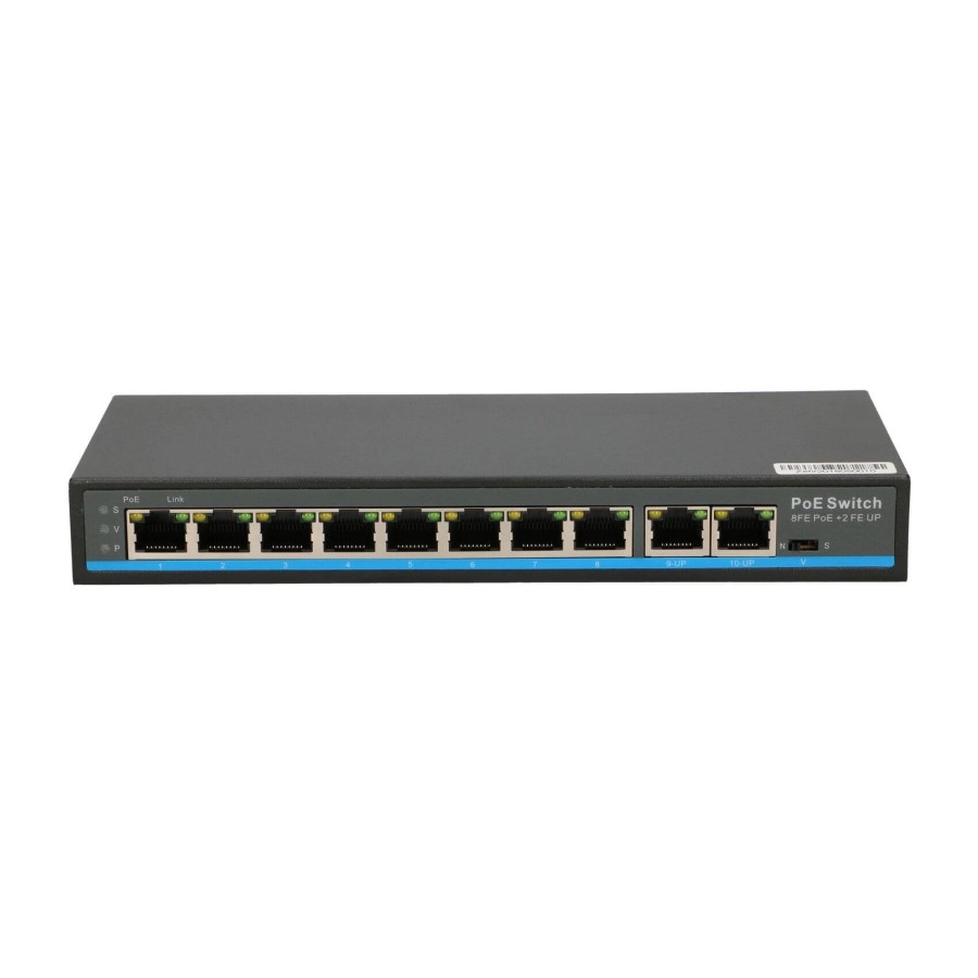 EXTRALINK ZEFIR V2 EX-SF1008P 8 PORT POE SWITCH + 2X UPLINK RJ45 802.11AF/AT 120W 250M POE LONG RANGE EX-12721