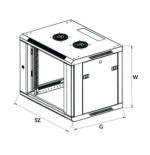 EXTRALINK 12U 600X450 WALL-MOUNTED RACKMOUNT CABINET BLACK EX-7263