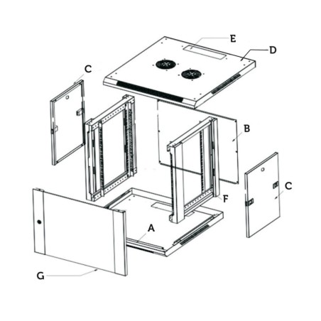 EXTRALINK 4U 600X600 WALL-MOUNTED RACKMOUNT CABINET BLACK EX-2893