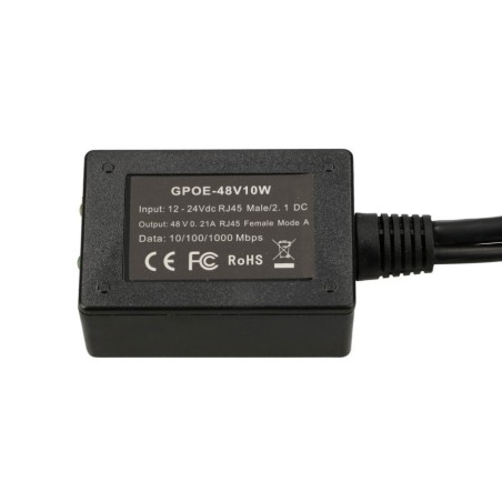 EXTRALINK 1 PORT GIGABIT POE INJECTOR WITH 10-30V TO 48V INVERTER EX-14671