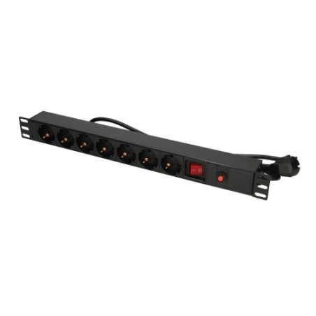 EXTRALINK 19" 1U 7 SOCKET EU TYPE POWER PDU WITH SWITCH PDU 7-EU EX-12967