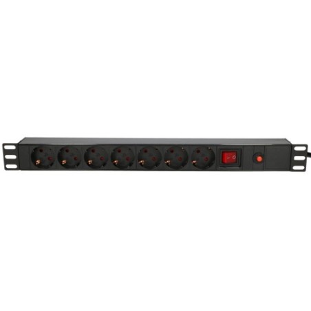 EXTRALINK 19" 1U 7 SOCKET EU TYPE POWER PDU WITH SWITCH PDU 7-EU EX-12967