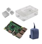 Raspberry Pi 3 Kit con Alimentatore Ufficiale, Case TRASPARENTE  e Dissipatori (E14)