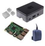 Raspberry Pi 3 Kit con Alimentatore Ufficiale, Case NERO  e Dissipatori (E16)