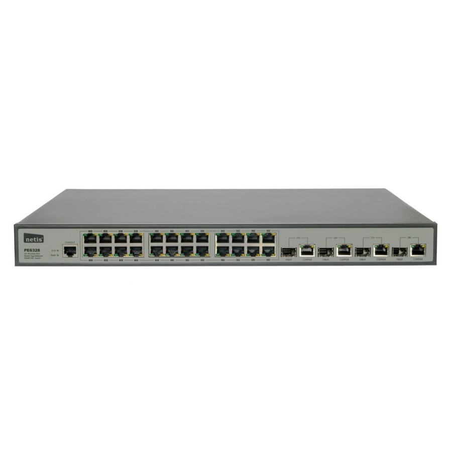 NETIS PE6328 24xFE 4xGbE/SFP SNMP PoE 802.3af Switch