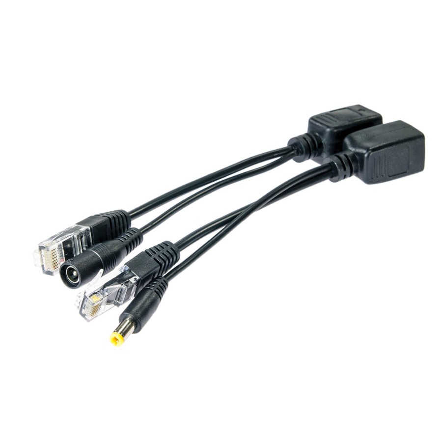 Iniettore PoE / Splitter PoE (for AP, complete) - 15 cm, black