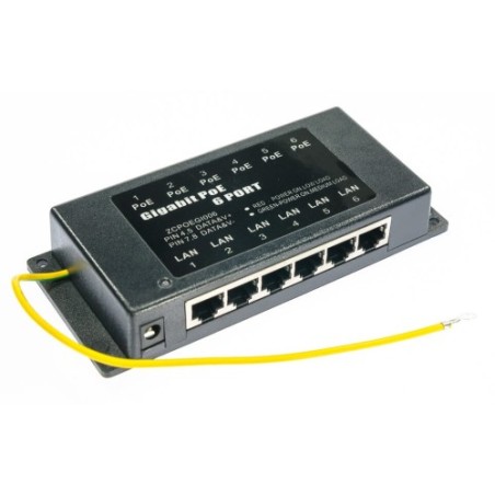 Gigabit POE injector 6-port
