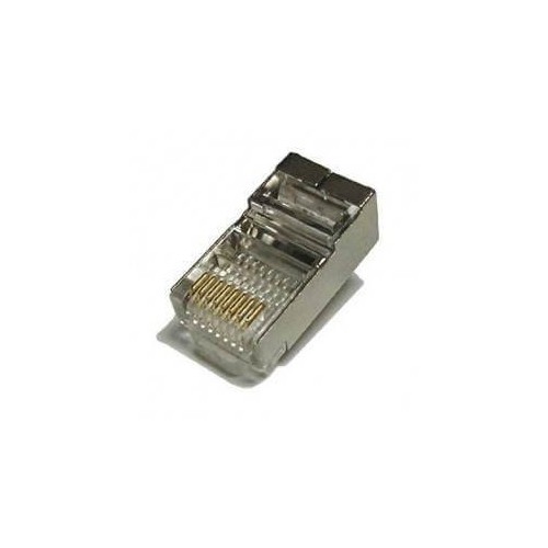 100 PZ PEZZI PLUG PLUGS RJ45 CAVO DI RETE SCHERMATI PLACCATI ORO CAT 5e