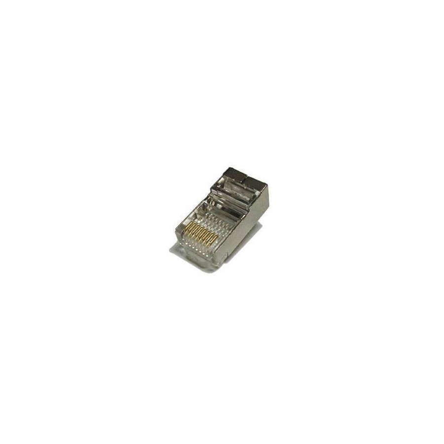 100 PZ PEZZI PLUG PLUGS RJ45 CAVO DI RETE SCHERMATI PLACCATI ORO CAT 5e