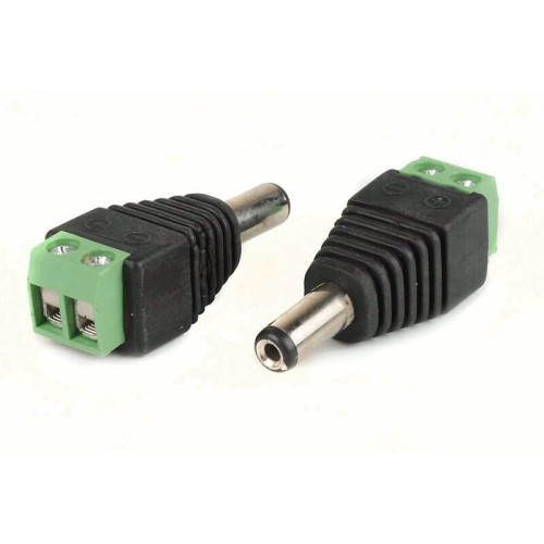 DC spina 2,1 / 5,5 millimetri con morsetti a vite