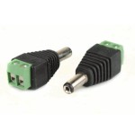 DC spina 2,1 / 5,5 millimetri con morsetti a vite