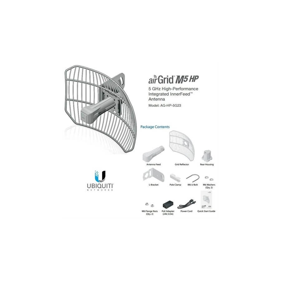 UBIQUITI AirGrid M5 AG-HP-5G23 - CPE access point outdoor POE 5GHz 23dBi