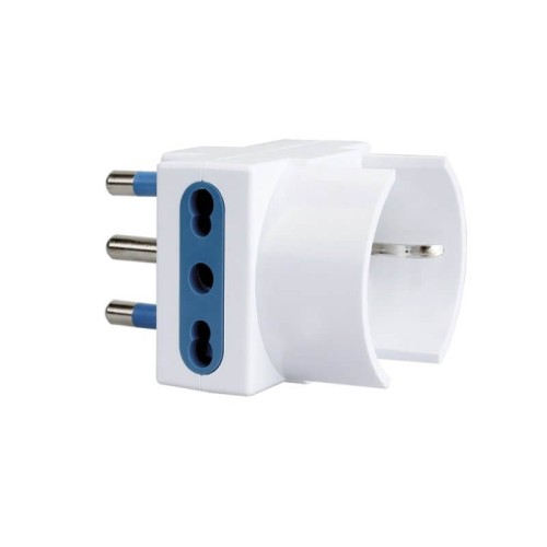 VULTECH ADATTATORE TRIPOLARE 2 PRESE 10/16A BIPASSO E 1 PRESA SCHUKO AT-03