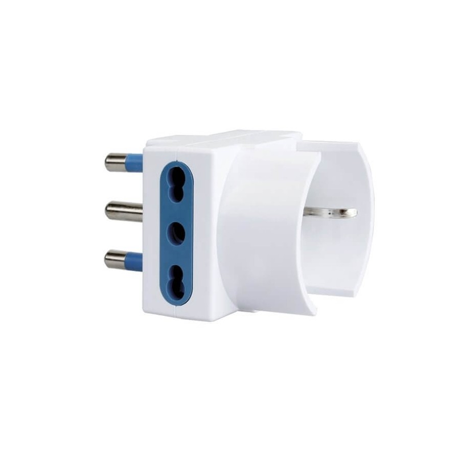 VULTECH ADATTATORE TRIPOLARE 2 PRESE 10/16A BIPASSO E 1 PRESA SCHUKO AT-03