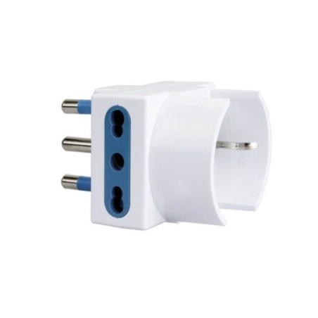VULTECH ADATTATORE TRIPOLARE 2 PRESE 10/16A BIPASSO E 1 PRESA SCHUKO AT-03